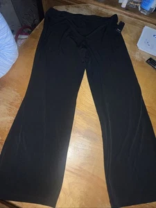 Neu mit Etikett Alfani Elements Damenhose weites Bein 1X schwarz Pull-On Stretch Karriere - Bild 1 von 7