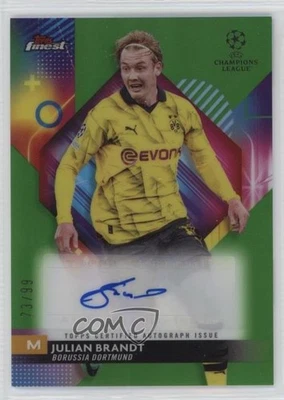2023 Finest UEFA Club Competitions Neon Green Refractor /99 Julian Brandt Auto - Image 1 of 2
