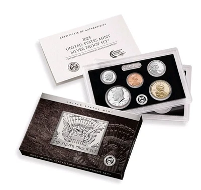 2025 Silver Proof Set 10 Coin 25RH Ultra Cameo Proof Box and COA Lincoln Penny - Image 1 of 3