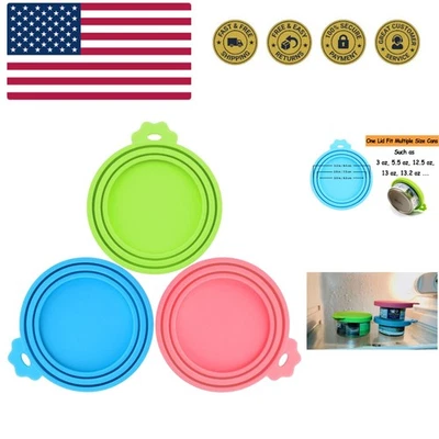 Cubiertas para latas de comida para mascotas - Paquete de 3 tapas de latas de silicona para comida húmeda para perro gato, Unive... Foto 1 de 4