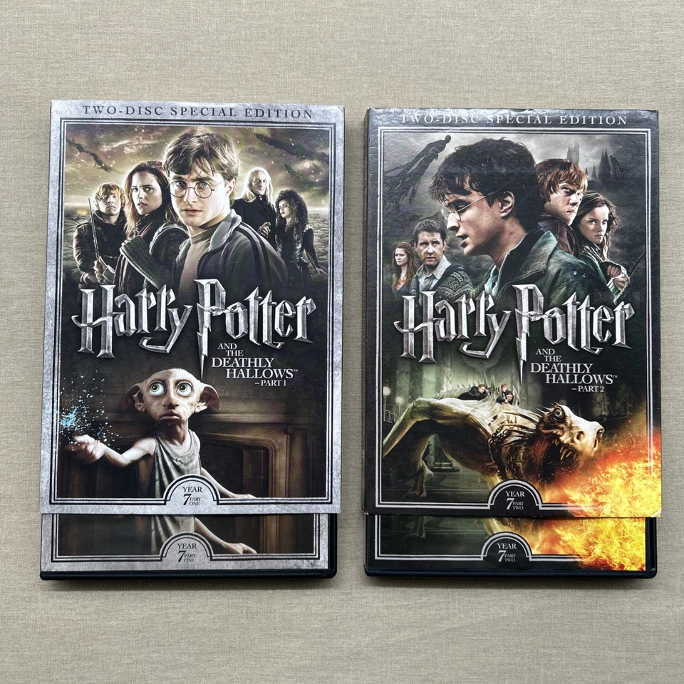 Harry Potter & the Deathly Hallows Part 1 & 2 (DVD 4-Disc + Slipcovers) Year 7 + - Image 1 of 4