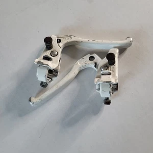 Old School BMX Dia Compe 128 Brake Lever Set 86 White Freestyle Performer Lock - Picture 1 of 9
