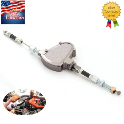 US Universal Motorcycle Stunt Clutch Pull Cable Lever Replacement Easy System - Изображение 1 из 4