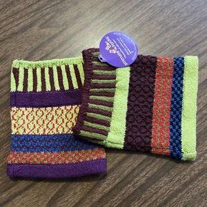 Solmate Socks Boot Cuffs Funky MisMatched Colorful Pattern NWT NEW - Picture 1 of 4