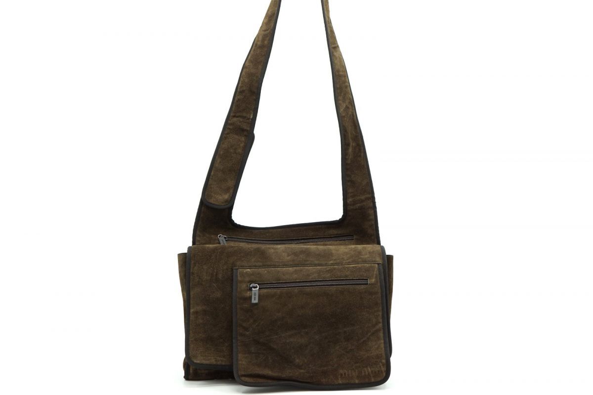 MIU MIU 99FW すばやく suede mesh shoulder bag 