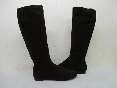 Botas hasta la rodilla Nine West imitacióno marrón gamuza cuero cremallera para mujer talla 8 M Foto 1 de 4