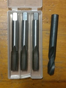 HSS Hand Tap 3x set NFF UNEF 1/2" X 28 RH Taper Inter bottom +tapping drill - Foto 1 di 1