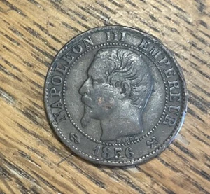 1856 B France 5 centimes Napoleon III - Picture 1 of 2