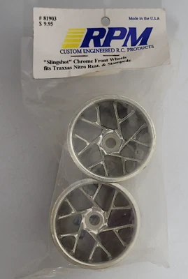 RPM Slingshot Chrome Front Wheels 81903 fit Traxxas Nitro Rustler Stampede RC - Image 1 of 4