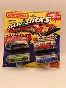 1980 Vintage Lesney Matchbox Speed Sticks w/customizing Stickers. NEW in Package - Picture 1 of 6