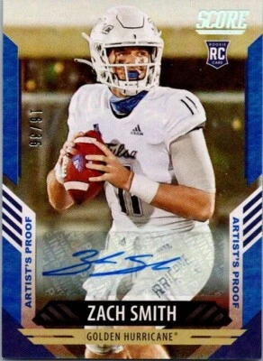 2021 SCORE ROOKIE AUTOGRAPH ARTIST'S PROOF PARALLEL #317 ZACH SMITH 16/35 - Image 1 of 2