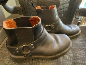 Wolverine Men's Size 9 Black Biker Leather Harness Work Boots Ankle WL4249 - Picture 1 of 7