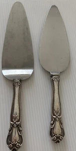 Vtg Web Sterling Silver Handled Ballet Or Ancestry Cake Server Pie Server Set - Picture 1 of 24