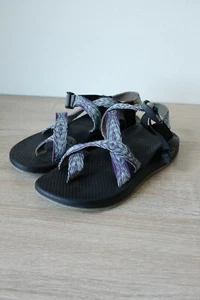 A+ Womens Chaco Z/2 Sandals Classic Shoes 7 Sport Water Hike Purple Teal White - Picture 1 of 3