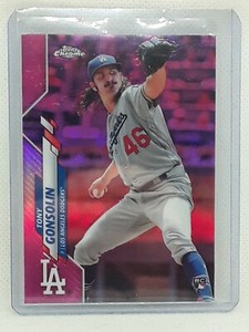 Tony Gonsolin 2020 Topps Chrome Baseball - Pink #114 RC - Los Angeles Dodgers