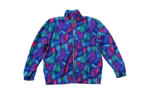 Vintage Colorful Abstract Windbreaker Bomber Jacket - Picture 1 of 3