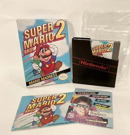 Super Mario Bros 2 Nintendo NES CIB Complete W/ Manual, Insert, Cover WHITE SEAL