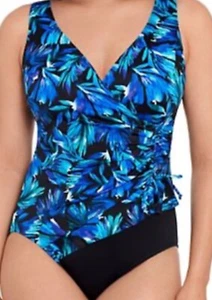 WOMEN'S GREAT LENGTHS BY LONGITUDE SIDE RUFFLE SWIMSUIT ONE PIECE SIZE 24 NWT - Picture 1 of 2