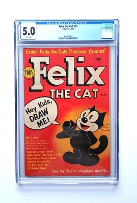 FELIX THE CAT # 55 CGC 5.0 Golden Age HIGH GRADED COPY TOBY PRESS  Comic 1954 - Image 1 of 2