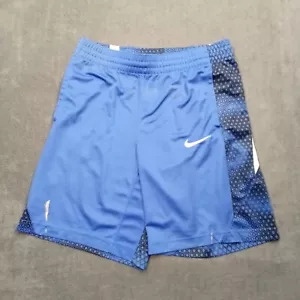 Nike Shorts Boys Large Blue Dri Fit Basketball Sports Bottoms Swoosh Logo - Picture 1 of 13