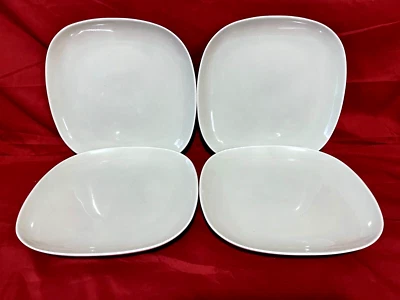 Ikea 365+ Susan Pryke 13286 Set Of 4 Square Rounded Beige Dinner Plates 9 3/4" - Image 1 of 2