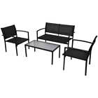 4-piece Outdoor Sofa Set Garden Patio Lounge Chairs Furniture Setting Steel B...