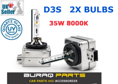 NEW 2x Universal Xenon Bulb HID D3S 8000K 35W For Audi Mercedes OEM Replacement - Image 1 of 3