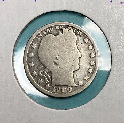 1900 P Barber Quarter ~ Old United States Silver Coin ~ #2 Cover
