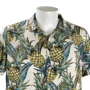 Denim & Flower Ricky Singh Hawaiian Shirt XL Pineapples Floral - Picture 1 of 6