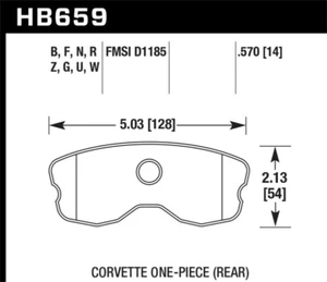 Pastillas de freno de calle Hawk HPS para Chevy Corvette 06-10 (diseño mejorado de almohadilla) traseras - Imagen 1 de 7