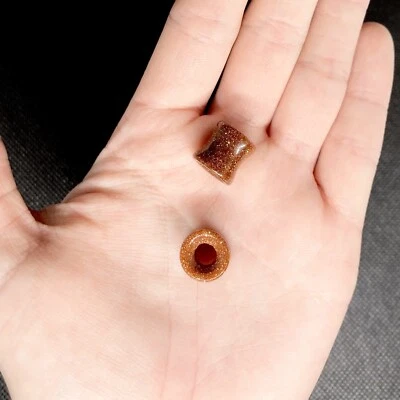 SALE - Goldstone Concave Double Flare Tunnels 2g - 1" - Image 1 of 2