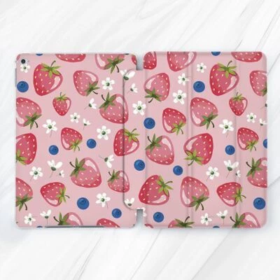 Cute Strawberry Blueberry Pink Case For iPad 10.2 Air 3 4 5 Pro 9.7 11 12.9 Mini - Image 1 of 4