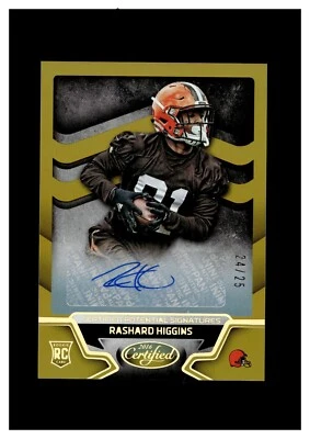Espejo autógrafo potencial certificado 2016 Gold Rashard Higgins RC/25 Browns Foto 1 de 2