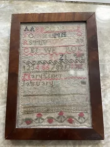 Antique Needlework Sampler 1823 Mary Elwer - Picture 1 of 7