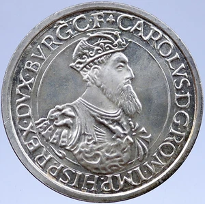 1987 BELGIUM European Treaties of Rome Large SILVER Coin King Charles V  i119408 - Picture 1 of 2