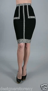 Herve Leger Nayeli Chevron-Jacquard Bandagenrock in Gr. XS - Bild 1 von 5