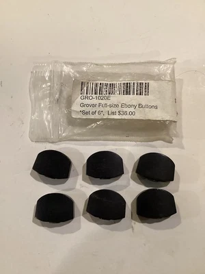 Juego de seis botones de afinador de ébano de tamaño completo Grover para guitarra USADOS GRO-1020E Foto 1 de 4