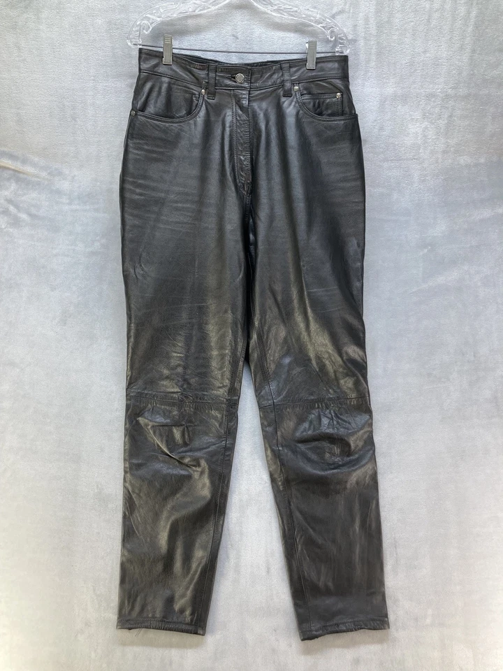 Harley Davidson Motorcycle Pants Women’s Size 42/14 Black Leather Riding Pants - Image 1 of 4