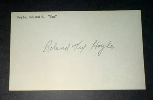 1952 A's: Roland "Tex" Hoyle, SIGNIERT 3x5, gestorben 1994 - Bild 1 von 1