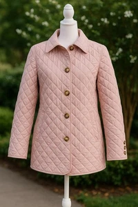 Abrigo Chaqueta Chico’s 2P Rosa Acolchado Botón Frontal Ligero Estilo Clásico - Imagen 1 de 11