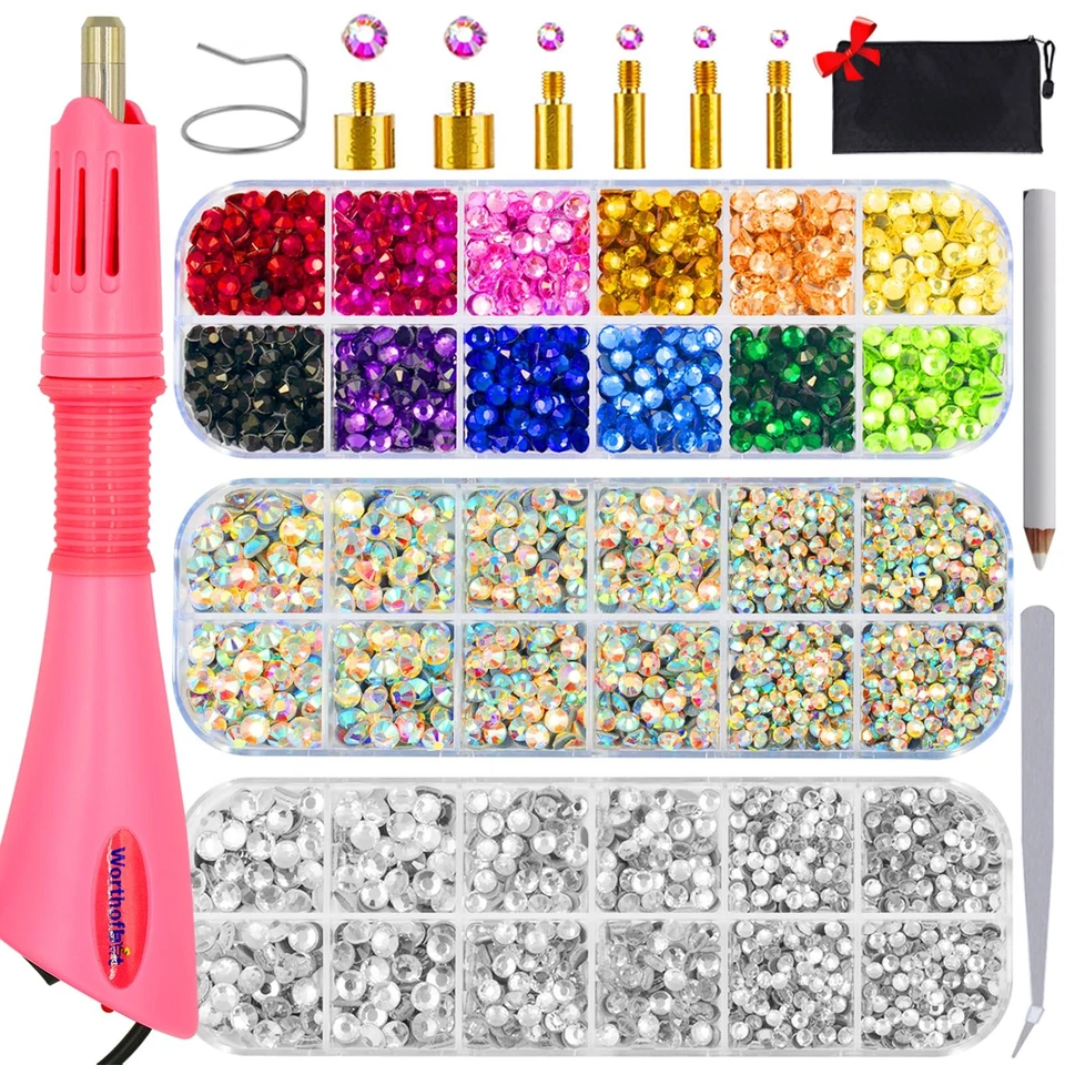 Worthofbest Hotfix Rhinestone Setter, Hot Fix Applicator Tool Bedazzler Kit w... - Image 1 of 4