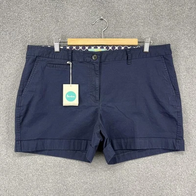 Boden Shorts Womens 14 Navy Blue Chino Casual Stretch Cotton Summer New NWT - Image 1 of 4