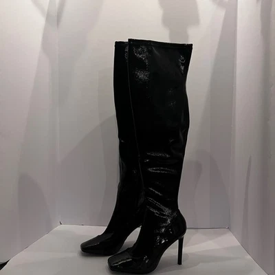 INC Inter. Botas Concepts Keenan charol negro Stiletto sobre la rodilla talla 5,5 M Foto 1 de 4