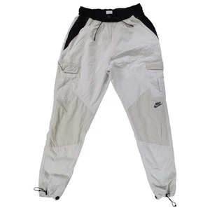 Nike Herren Trainingshose Swoosh Größe M weiß Elasthan Nylon Tapered Leg - Bild 1 von 9