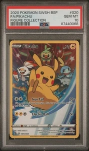 2020 POKEMON SWSH BLACK STAR PROMO FIGURE COLLECTION FULL ART/PIKACHU PSA 10 - Picture 1 of 2