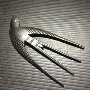 Vintage seltene handgeschnitzte Ebenholz Holz Schwalbe Vogel Haar Kamm Pin 5" L x 2,5" B - Bild 1 von 3