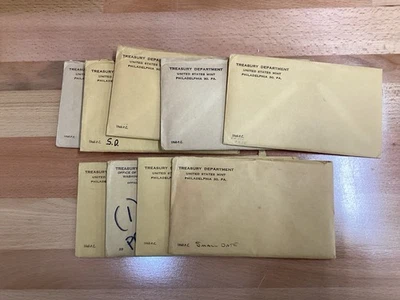 1960 Small Date US Silver Proof Sets Lot of 9 Gem Sets with Envelopes    E1744 - Image 1 of 4