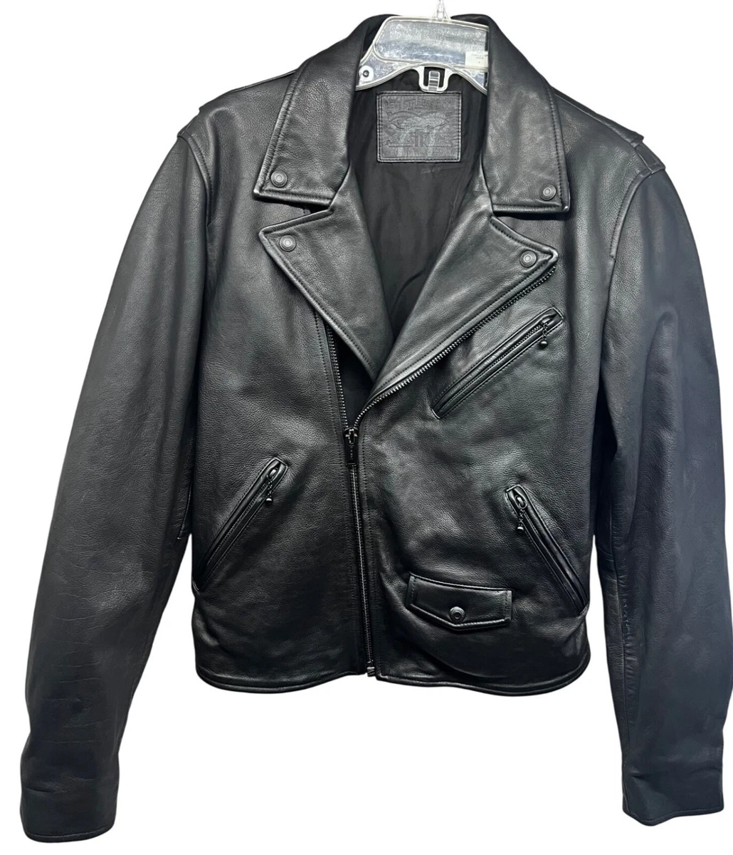 新品 Levi's PREMIUM BLACK LEATHER JACKET M Faux Leather Trucker Jacket - Black | Levi's® KZ