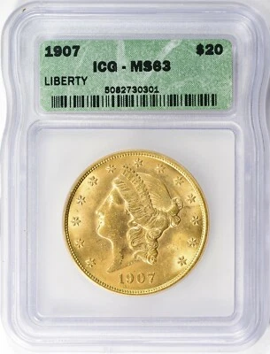 Estados Unidos - 1907 Liberty Gold Double Eagle ICG MS-63 Foto 1 de 4