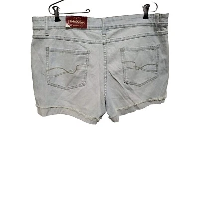 Faded Glory Women Jean Shorts 18 Light Blue White Stripe Cuffed  Boyfriend NWT  - Image 1 of 4